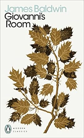 book cover of 'Giovanni's room' with leaves on it
